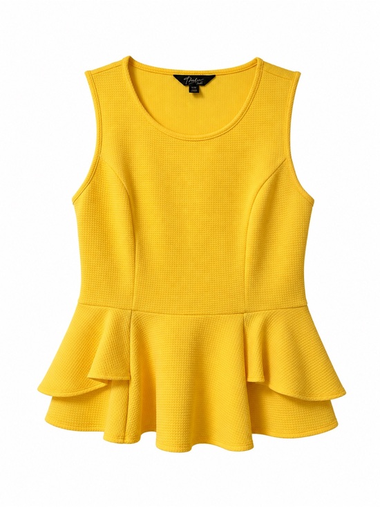 Thalia Sodi Tops - Thalia Sodi Bright Yellow Sleeveless Peplum Top